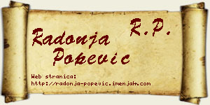 Radonja Popević vizit kartica